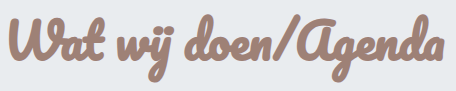 Wat wij doen/Agenda