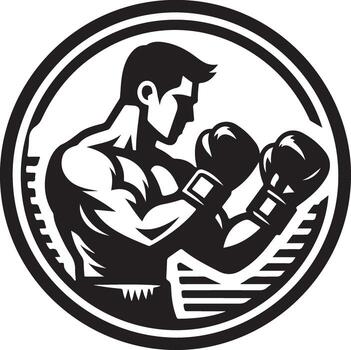 boxing logo white background logos silhouette 6 vector